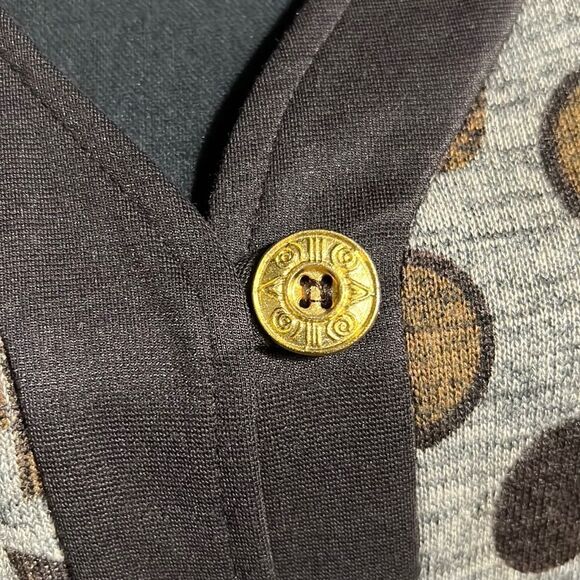 Cafe au Lait top tunic brown tan gold hardware Canada Large FIRM on PRICE NWT - Picture 3 of 8